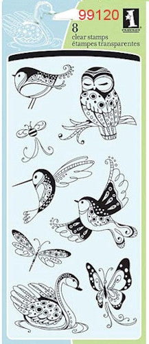 Sellos de Polímero Aves  / Patterned Birds & Bugs 99120