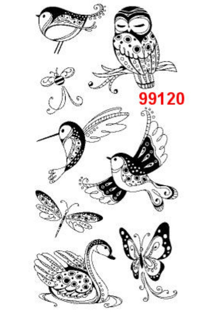 Sellos de Polímero Aves  / Patterned Birds & Bugs 99120
