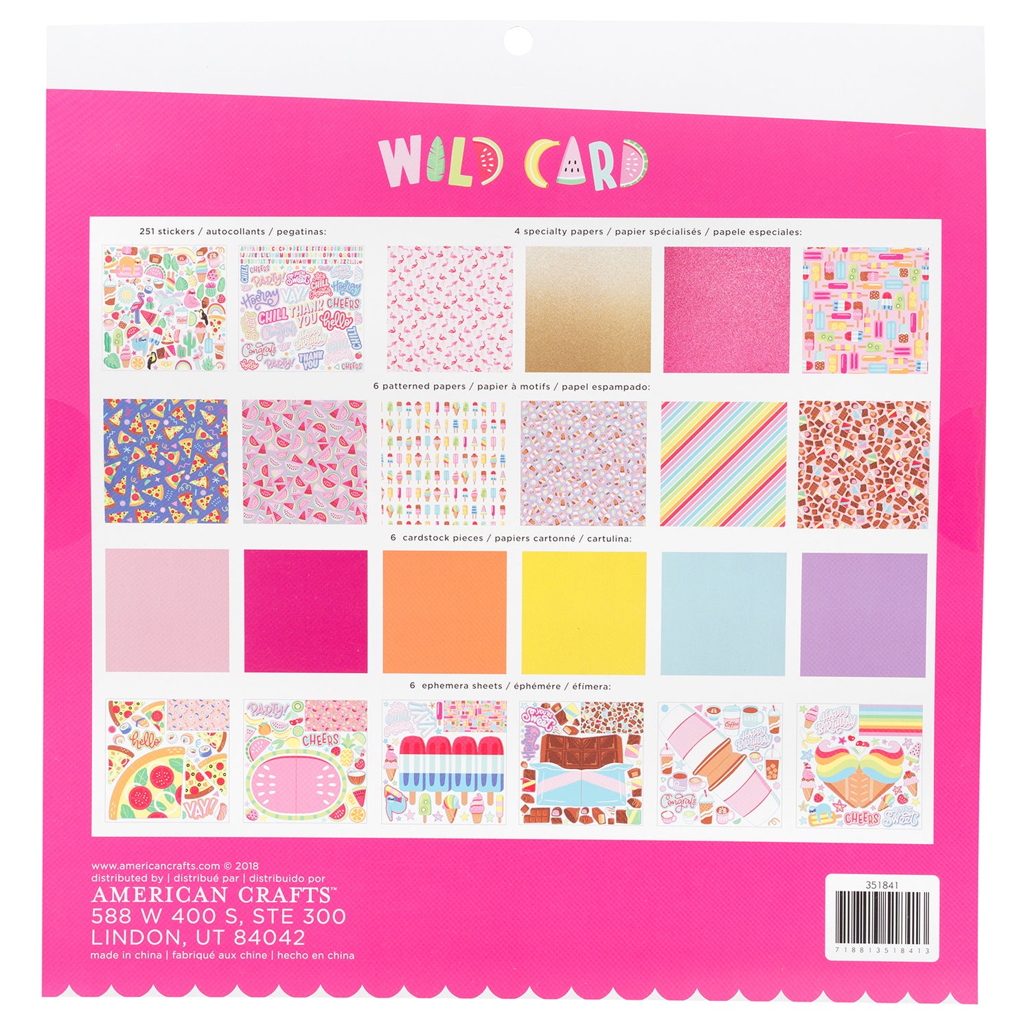 Wild Card Paper Pad / Block de Papel Decorado Descontinuado American Crafts