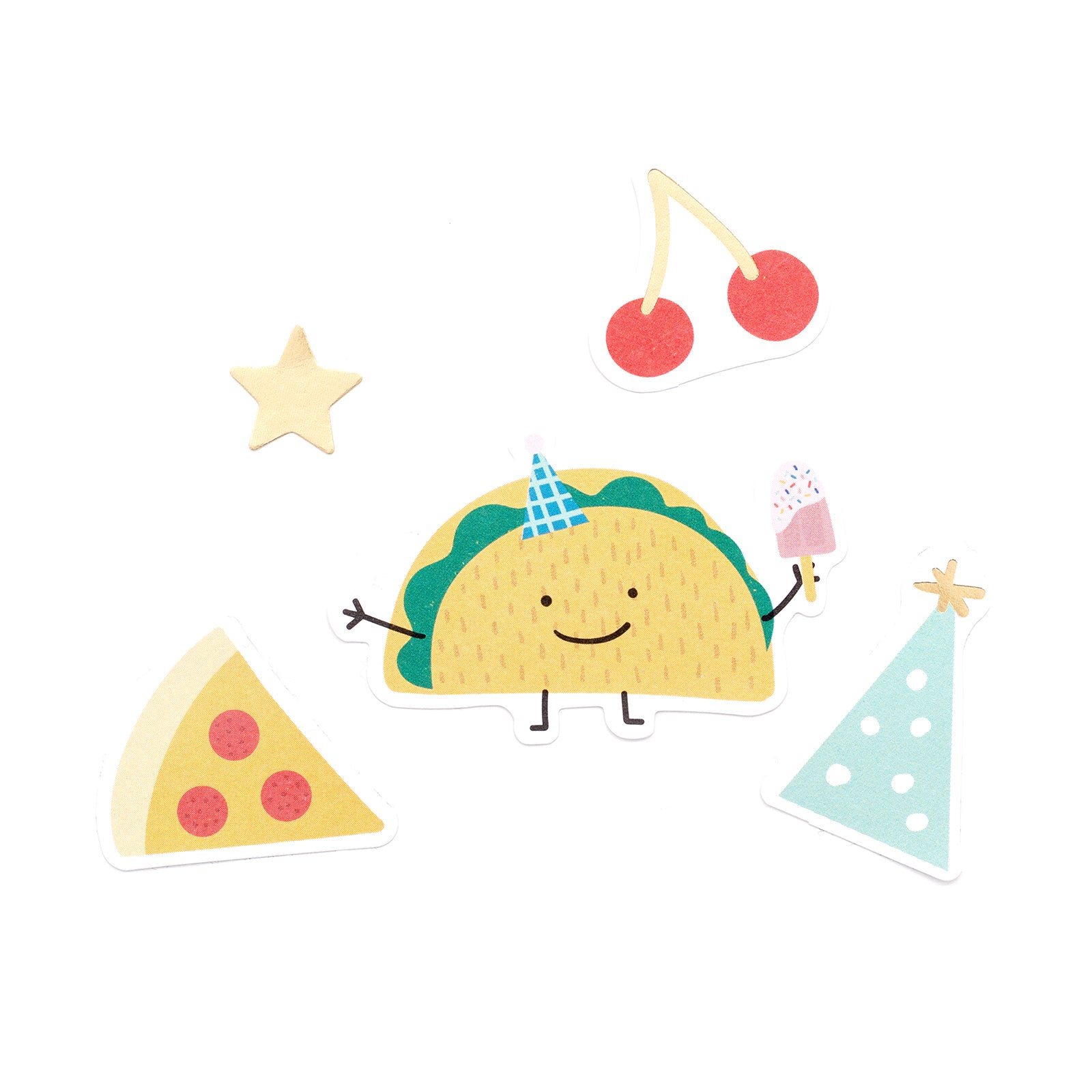 Cardstock Stickers Happy Cake Day / Estampas de Cartulina Cumpleaños Feliz