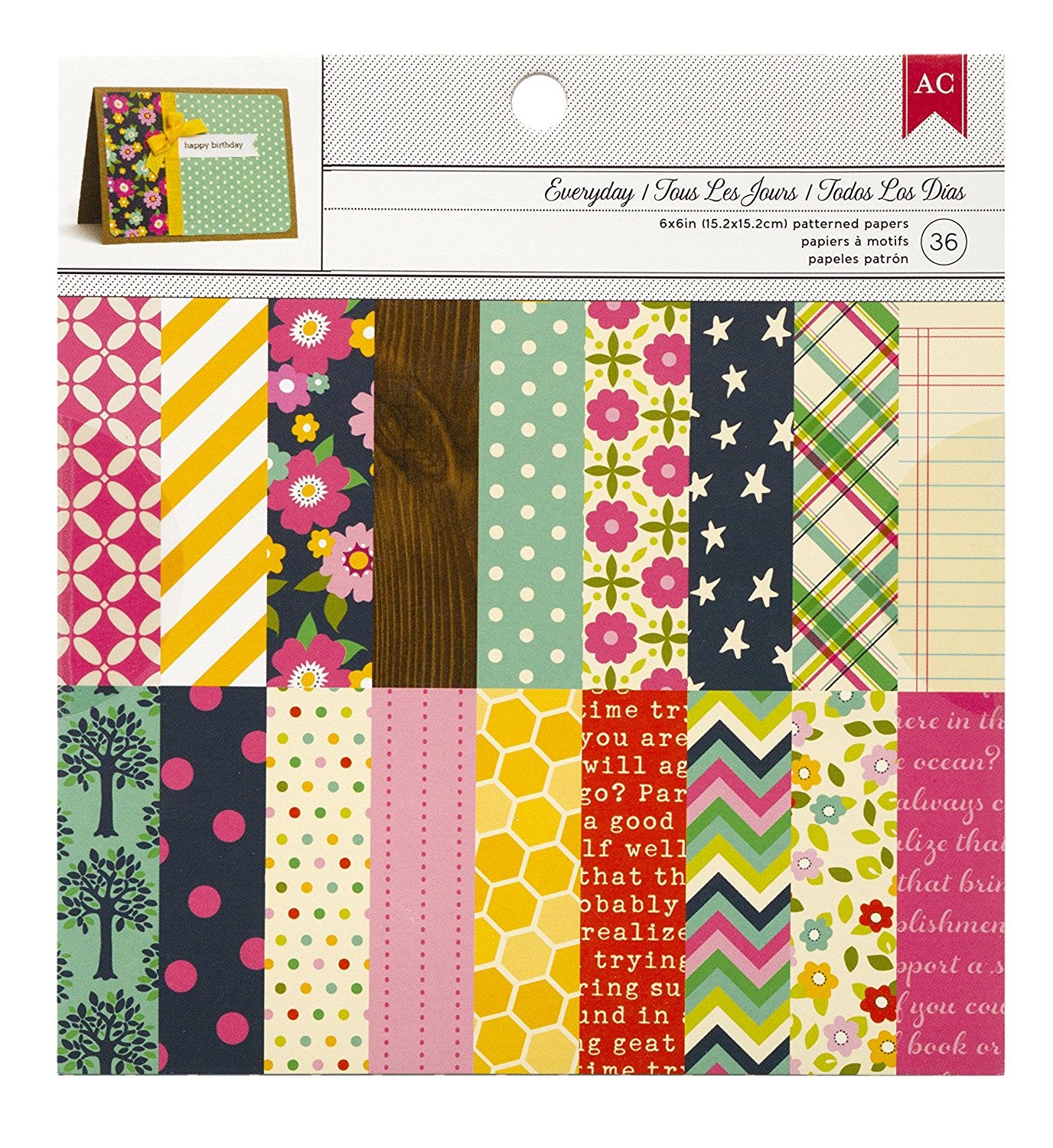 Paper Pad Every day 6" x 6" / Papel Surtido Descontinuado American Crafts