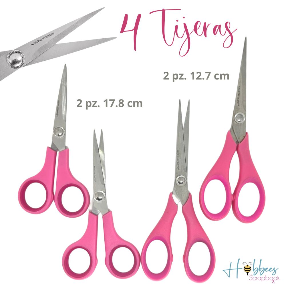 Cutup Scissors / Set de 4 Tijeras Rosas