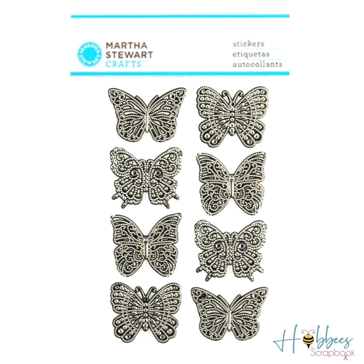 Elegant Filigree Butterflies / Autoadhesivos de Filigrana  Elegante de Mariposa