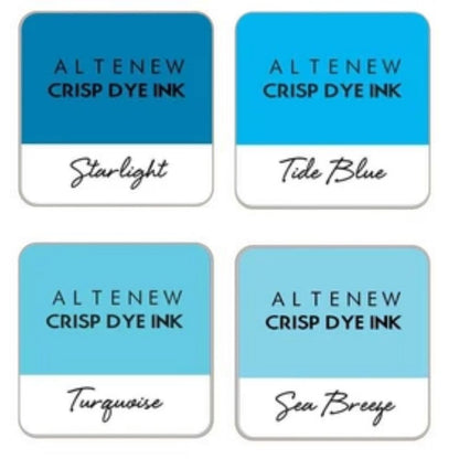 Deep Blue Seas Crisp Dye Ink Small Set / 4 Cojines de Tinta Azules Descontinuado Altenew