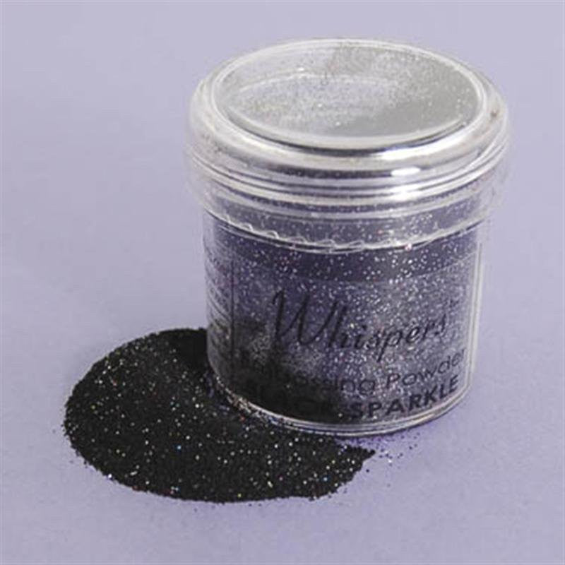 Whispers Glitter Black Sparkle Embossing Powder / Polvo de Relieve Negro Diamantado