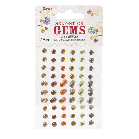 Self-Stick Gems Earth / Piedras Autoadhesivas Tierra (78 piezas) Adornos / Embellishments Darice