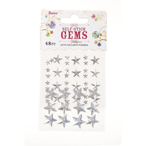 Self-Stick Gems Stars / Piedras Autoadhesivas Estrellas (48 piezas)