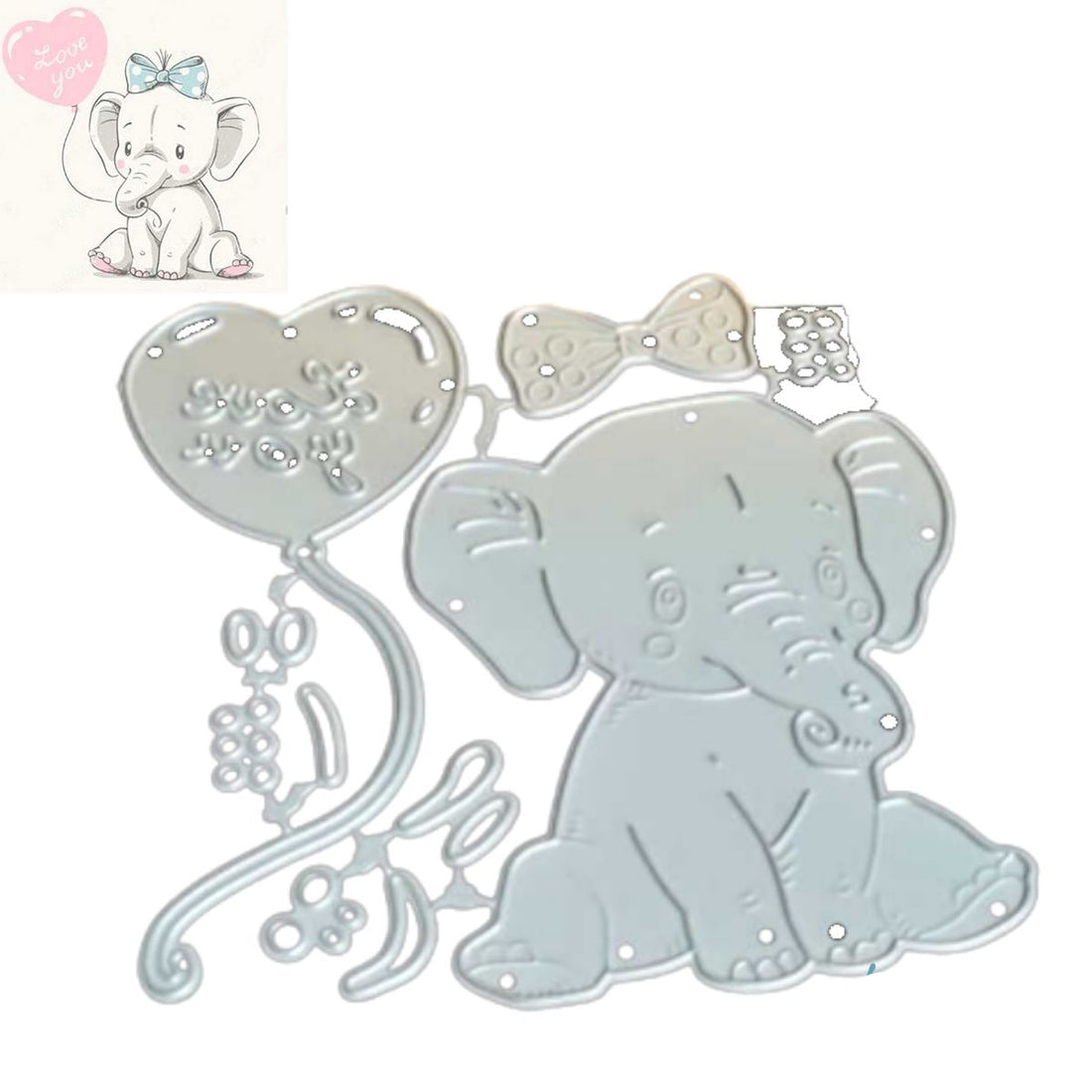 Suaje de Elefante con Globo Dados de Corte / Suajes / Troqueles Hobbees