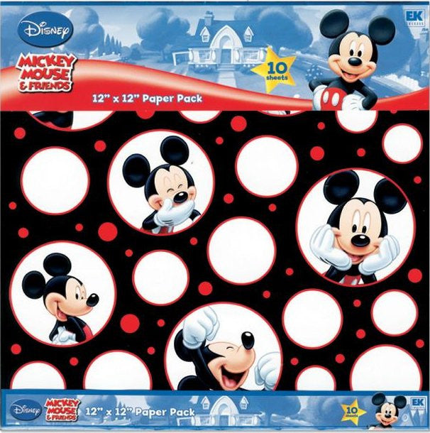 Paquete con 10 Hojas de Papel Decorado / Mickey & Friends Decorative Paper