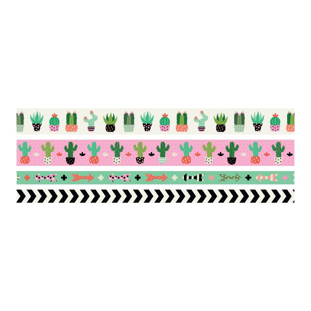 Washi Tape Succulent / 4 Cintas Adhesivas Suculentas Cactus Descontinuado We R Memory Keepers