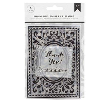 Congratulations Embossing Folder / Folder de Grabado y Sellos Felicitaciones Descontinuado American Crafts