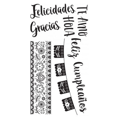 Spanish Phrases Clear Stamps / Sellos de Polimero Frases en Español Descontinuado Sizzix