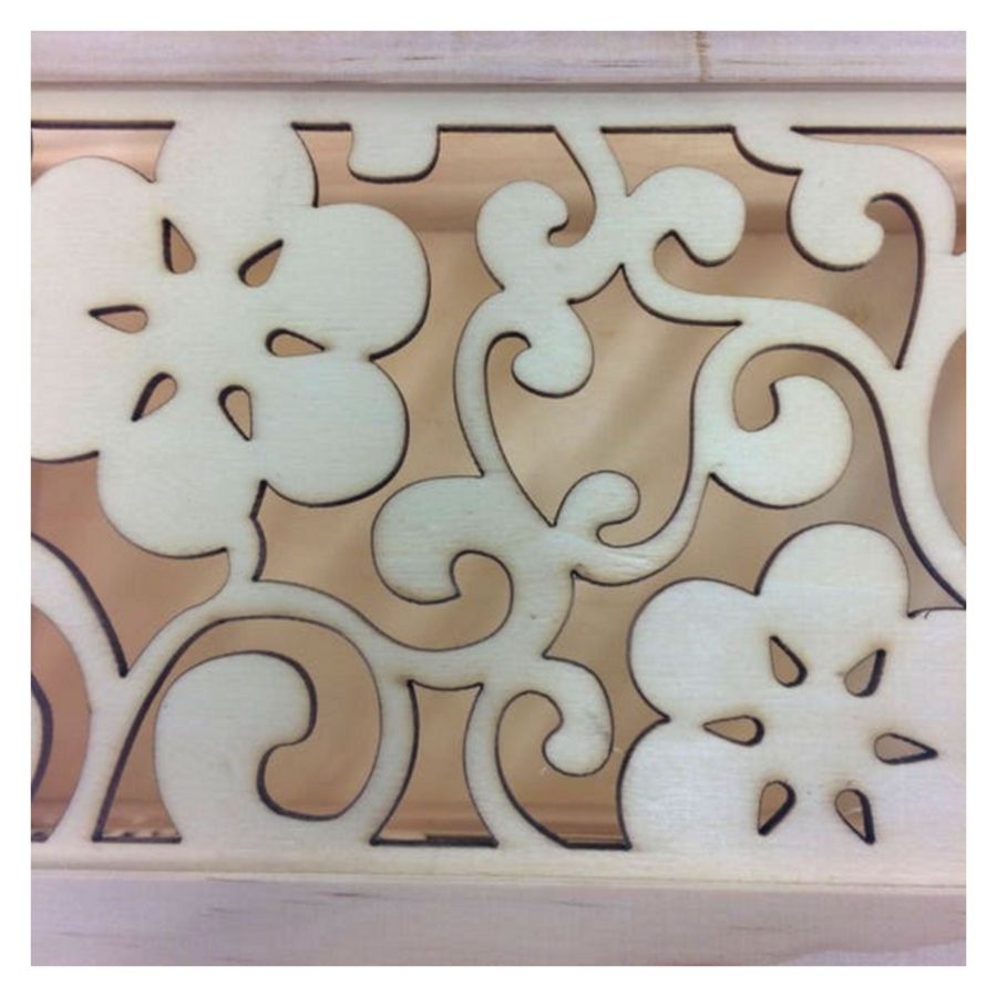 Wood Box With Laser Cut Flower Pattern / Cajita de Madera Floral Descontinuado Darice