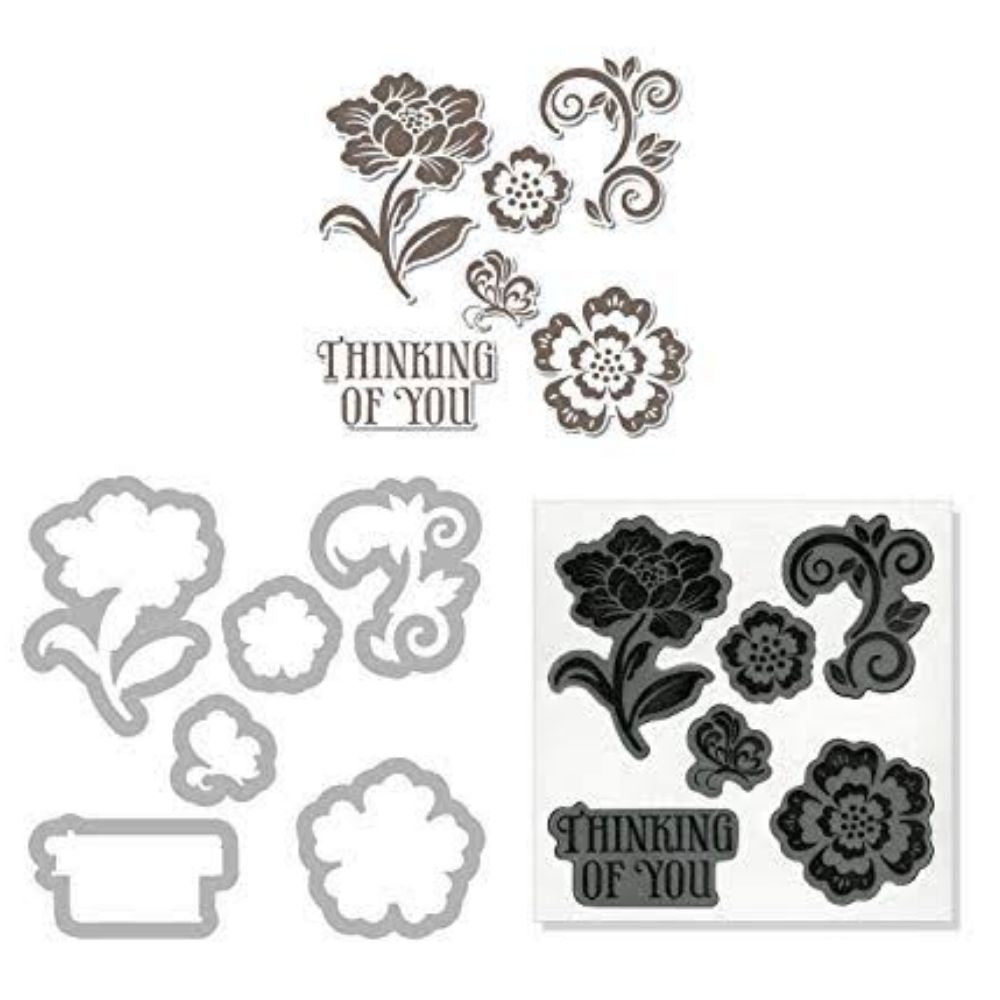 Floral Dies &amp; Stamps / Set de Suajes y Sellos de Flores Descontinuado Sizzix