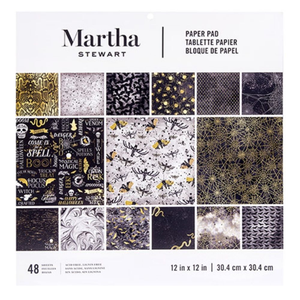 Elegant Design 12" x 12" Papers / Block de Papel Diseños Elegantes Halloween Descontinuado Martha Stewart