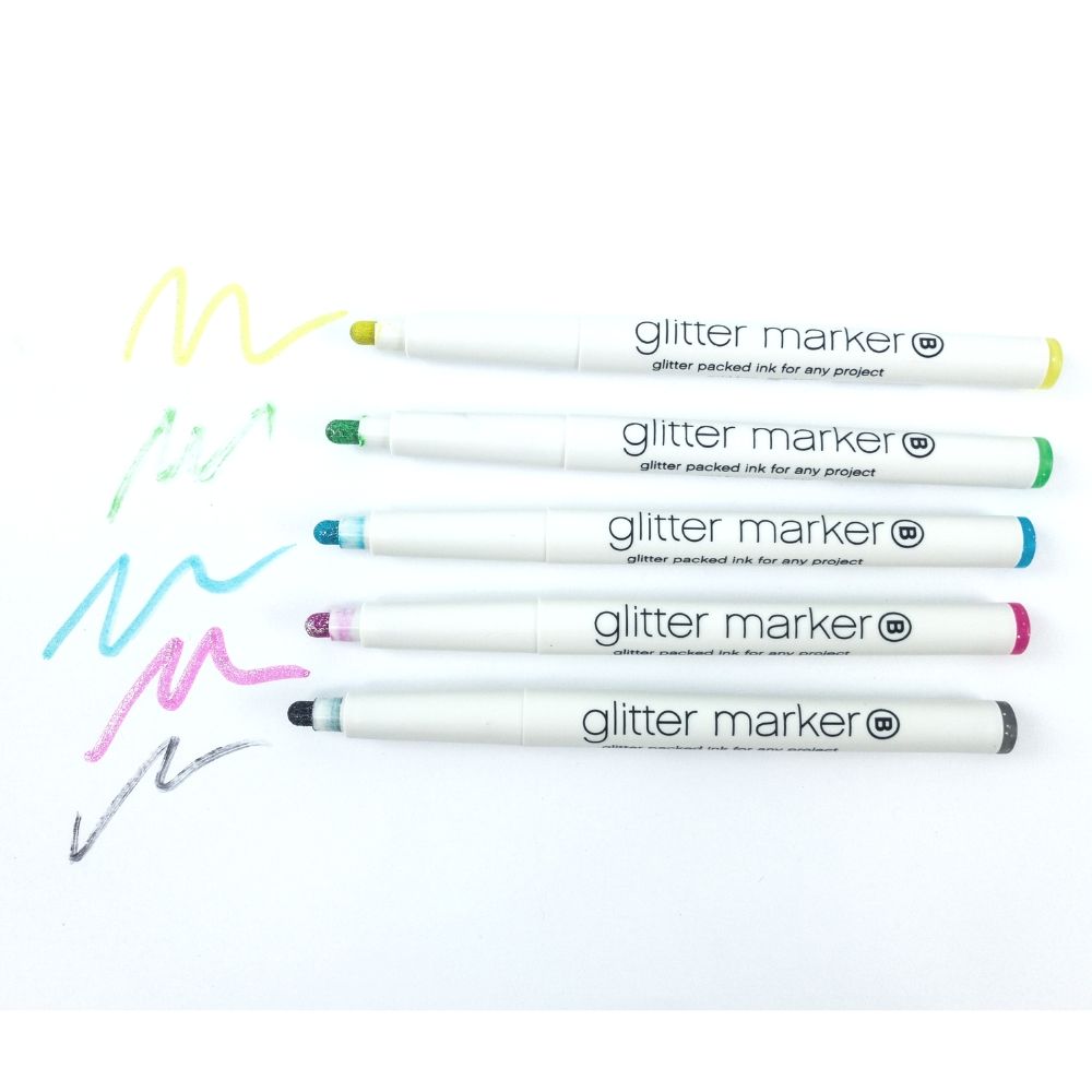 Glitter Markers Set / 5 Marcadores de Brillitos