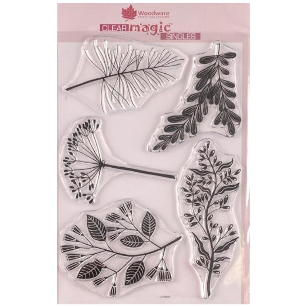 Woodland Sprigs Stamps / Sellos de Ramitas de Bosque Descontinuado Woodware Craft Collection