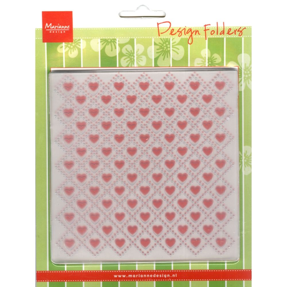 Sweet Hearts Embossing Folder / Folder de Grabado de Corazones Descontinuado Marianne design