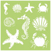 Designer Template Marine Life Stencil / Plantilla de Vida Marina Gde.