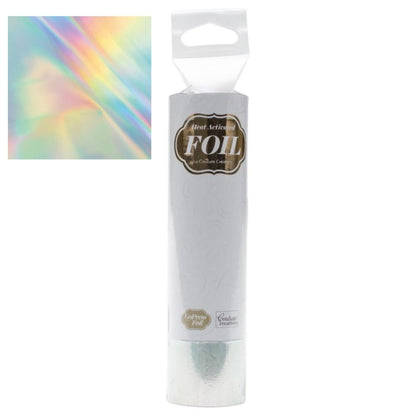 GoPress Heat Activate Foil Silver Iridescent / Rollo de Papel Metalizado Plata Iridescente Descontinuado Couture Creations