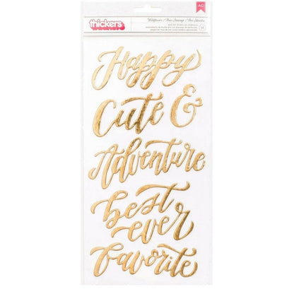 Thickers Wildflower Foil Stickers / Estampas Gruesas de Frases en Foil Dorado Stickers American Crafts