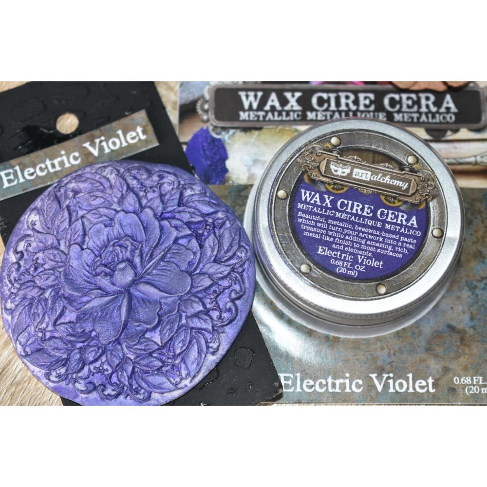 Finnabair Art Alchemy Metallique Wax Electric Violet / Pintura en Cera Metálica Violeta Pintura y Medios Mixtos Prima Marketing