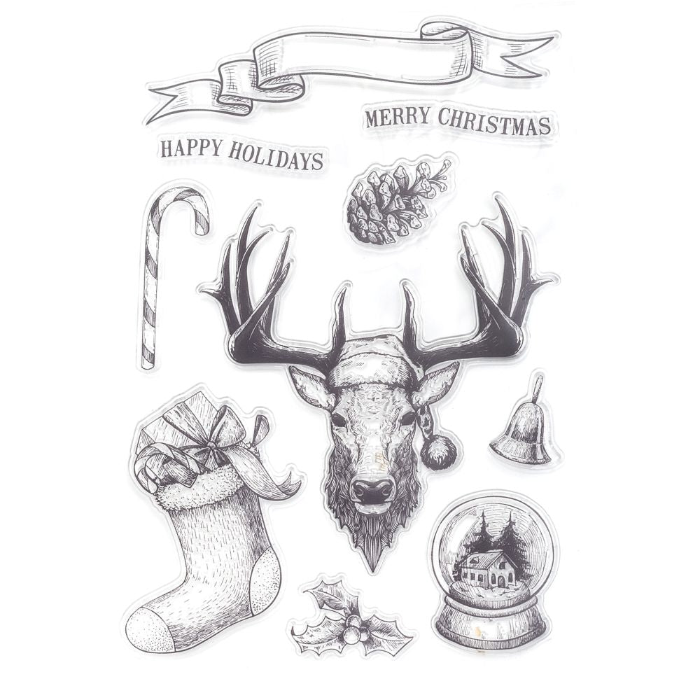 Christmas Treasures Stamps / Sellos de Tesoros Navideños Descontinuado BoBunny