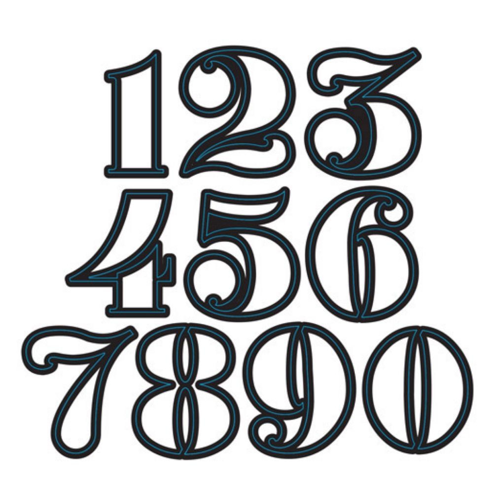 Stencil Numbers Dies / Suajes de Números de Estencil Descontinuado Darice