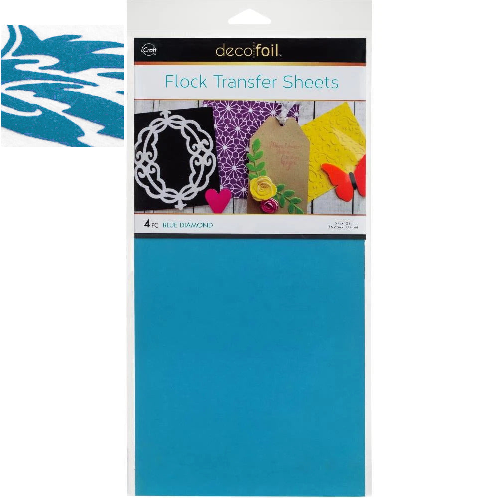 Flock Transfer Sheets Blue Diamond / Papel Transfer de Terciopelo Azul Descontinuado iCraft