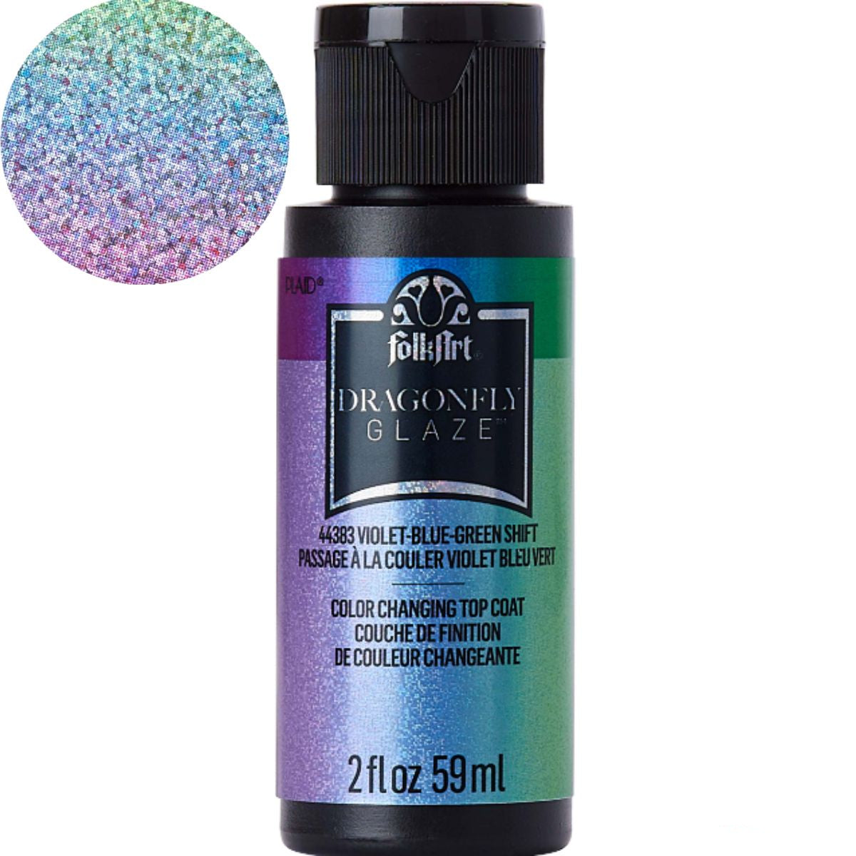 DragonFly Glaze Top Coat Violet, Blue, Green / Pintura Acrílica Brillante Iridiscente Acrìlicos Folkart