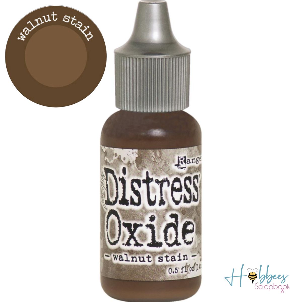 Distress Oxide Reinker Walnut Stain / Gotero para Recargar Cojín de Tinta Nogal.