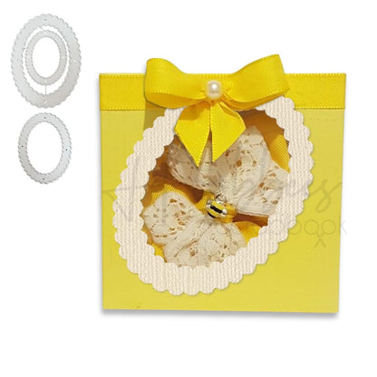 Suajes de Marco de Ovalo Escalopado Dados de Corte / Suajes / Troqueles Hobbees