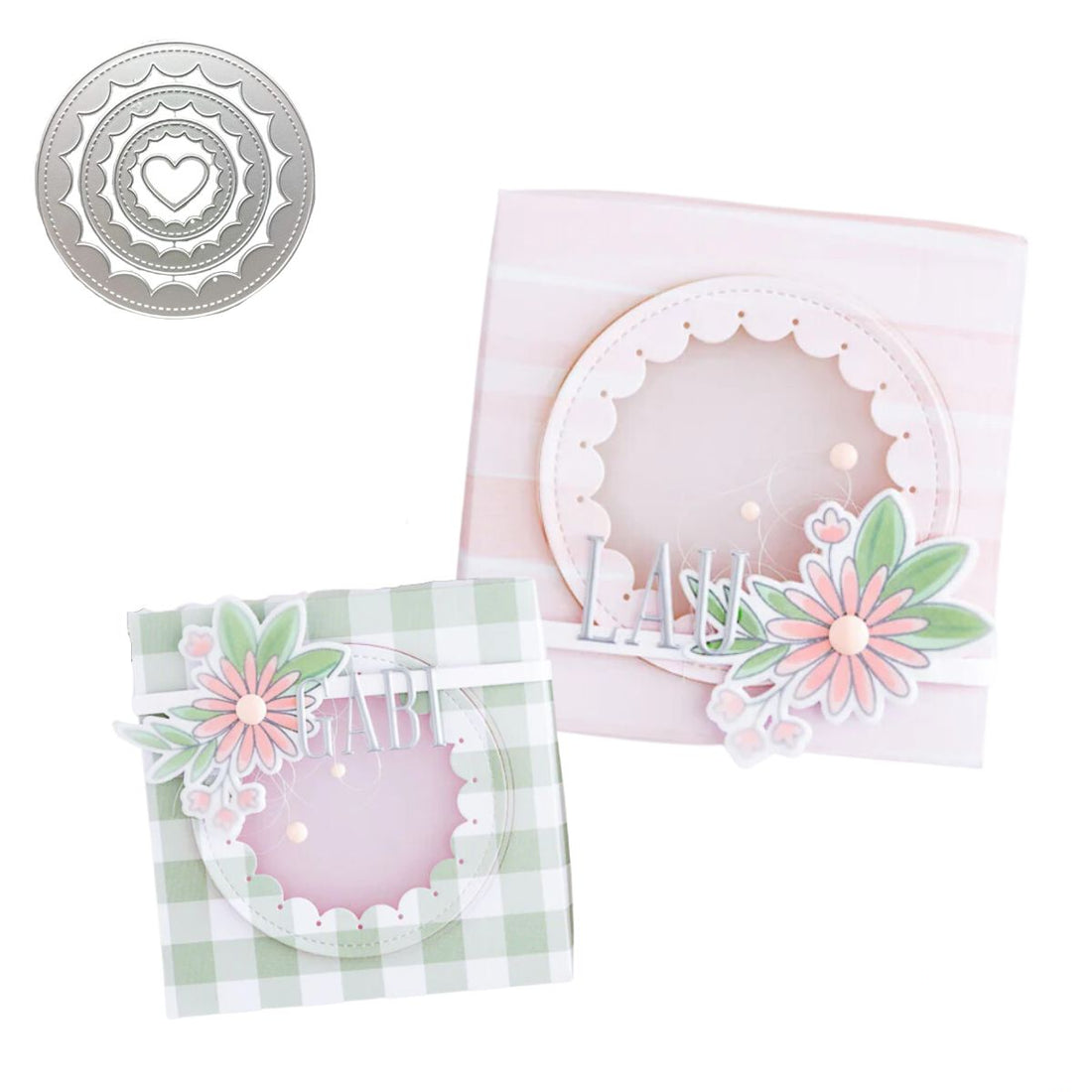 Suaje de Círculo Escalopado Inverso Dados de Corte / Suajes / Troqueles Hobbees