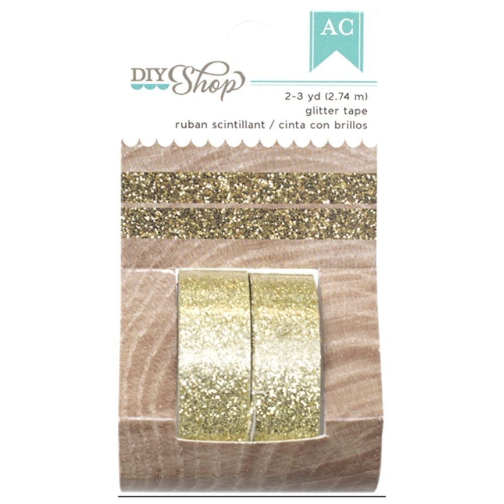Gold Glitter Tape / 2 Cintas Adhesivas Doradas con Brillitos Descontinuado American Crafts