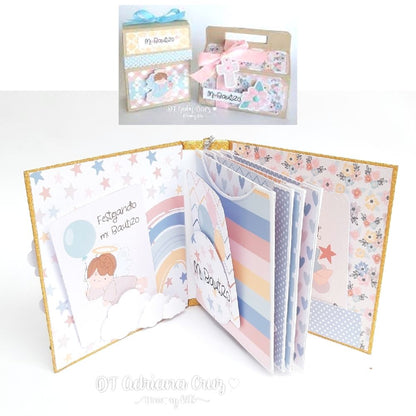 Kit de Papel Cartulina Mi Bautizo Papel Memory Kits