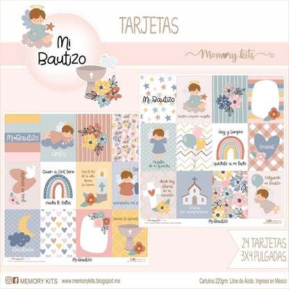 Kit de Papel Cartulina Mi Bautizo Papel Memory Kits