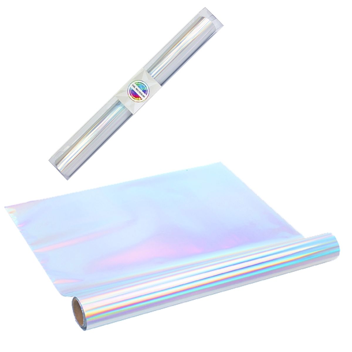 Rollo de Papel Metalizado Holografico  Foil Multicolor