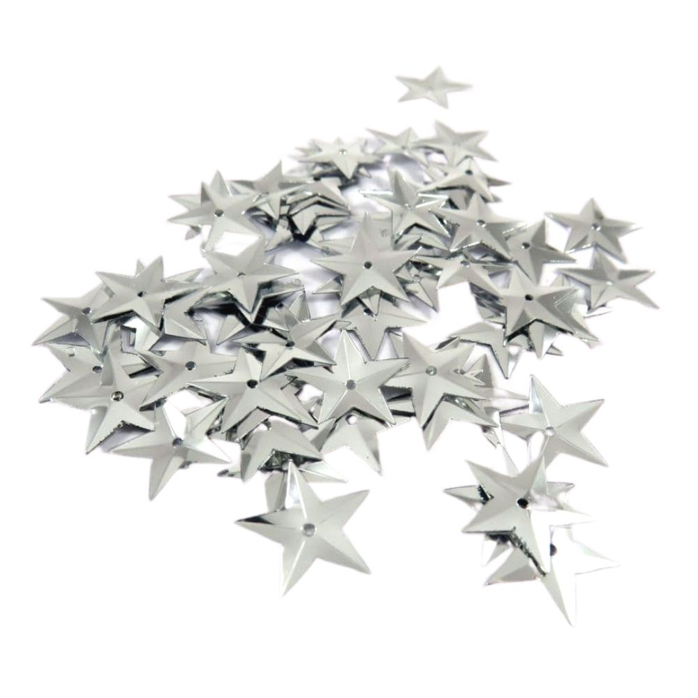 Star Sequins Silver / Lentejuelas de Estrellas Plateadas