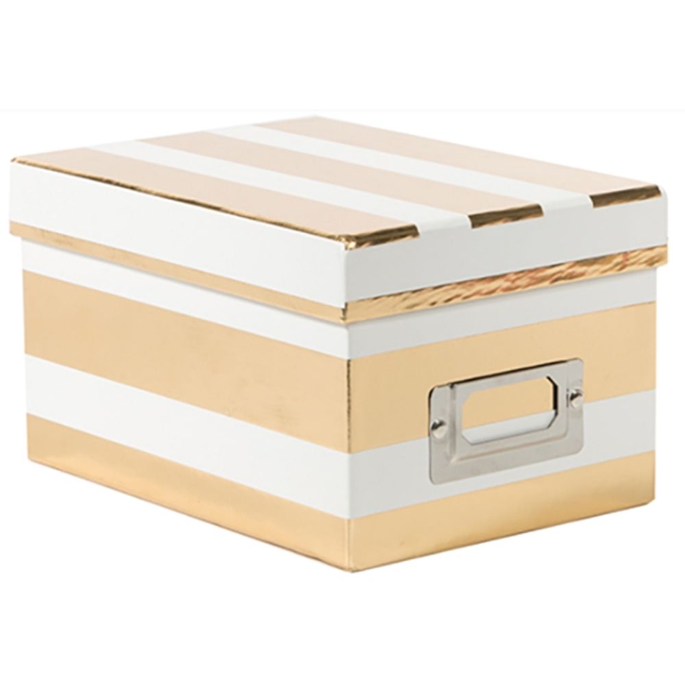 Thick Gold Foil Stripes Box / Caja Organizadora Rayas Doradas