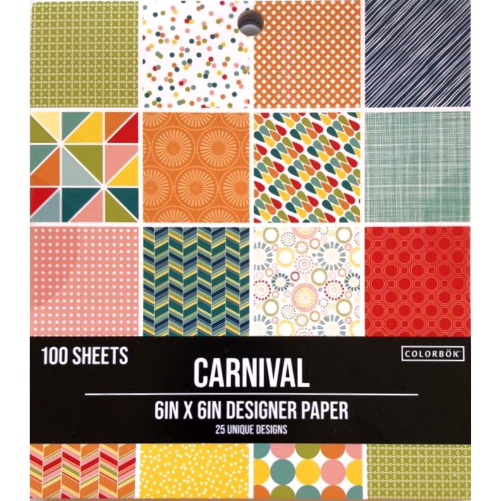 Carnival Designer Paper Cardstock / Block de Paper Carnaval 6 pulgadas