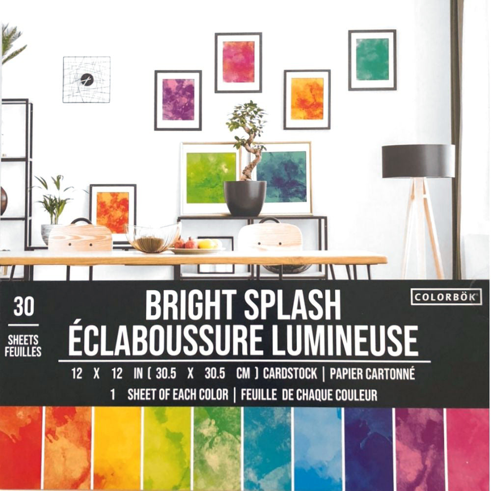 Bright Splash Cardstock / Block de Cartulina Colores Acuarela 12"
