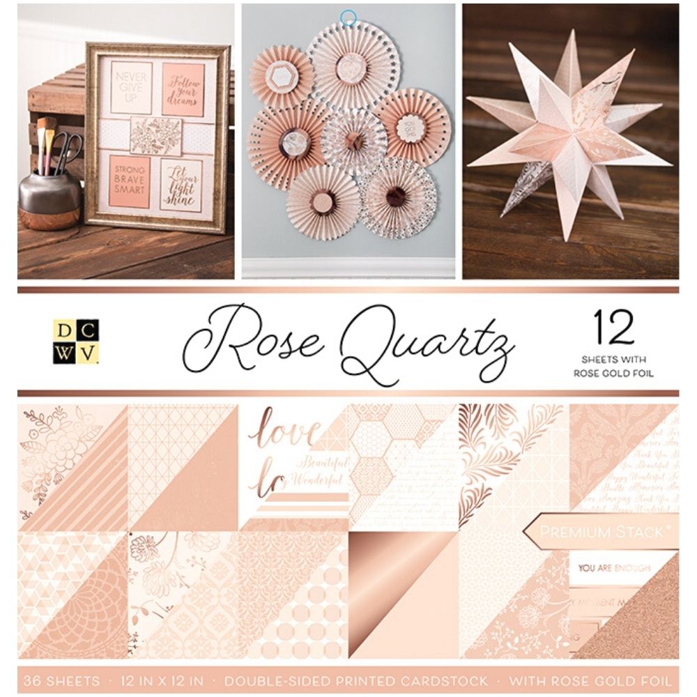 Rose Quartz Paper Stack / Block de Cartulina Doble Cara Rosa Cuarzo 36 Hojas