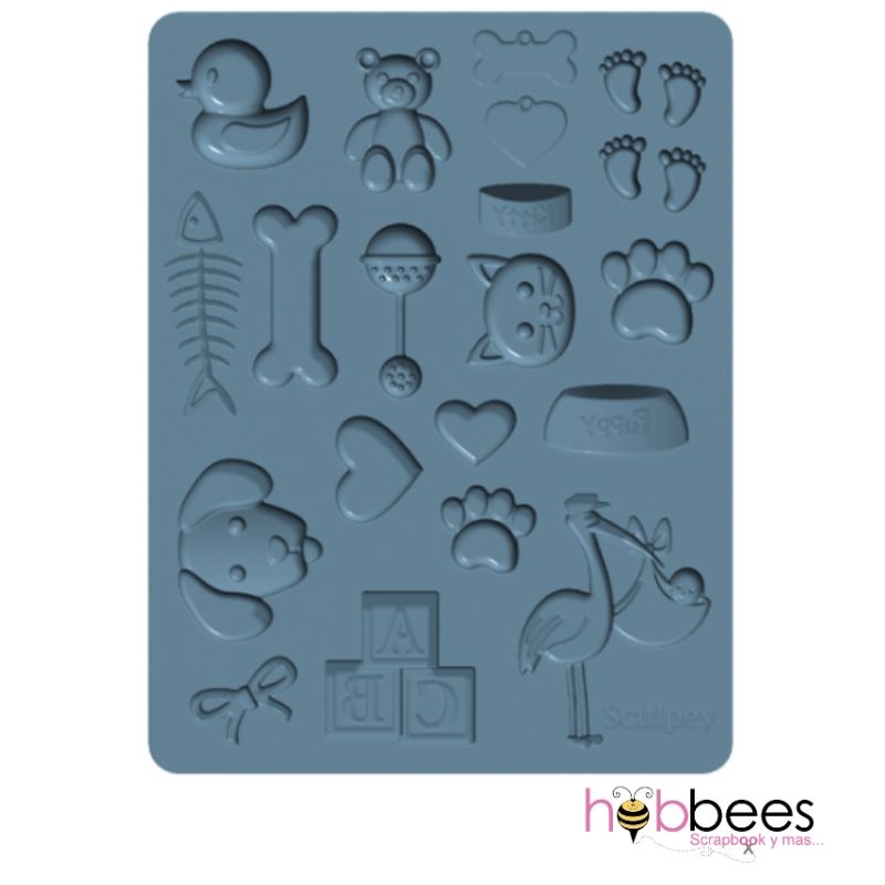 Flexible Push Mold Pet, Baby / Molde Flexible Bebés y Mascotas Descontinuado Sculpey