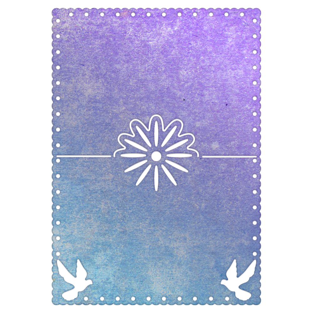 Suaje de Corte de Tarjeta de paloma y flor / flower and dove placecard