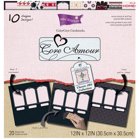 Frame and Noted 12" x 12" Papers / Block de Cartulina Impresa y Grabada Descontinuado Core&