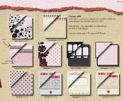 Frame and Noted 12" x 12" Papers / Block de Cartulina Impresa y Grabada Descontinuado Core&