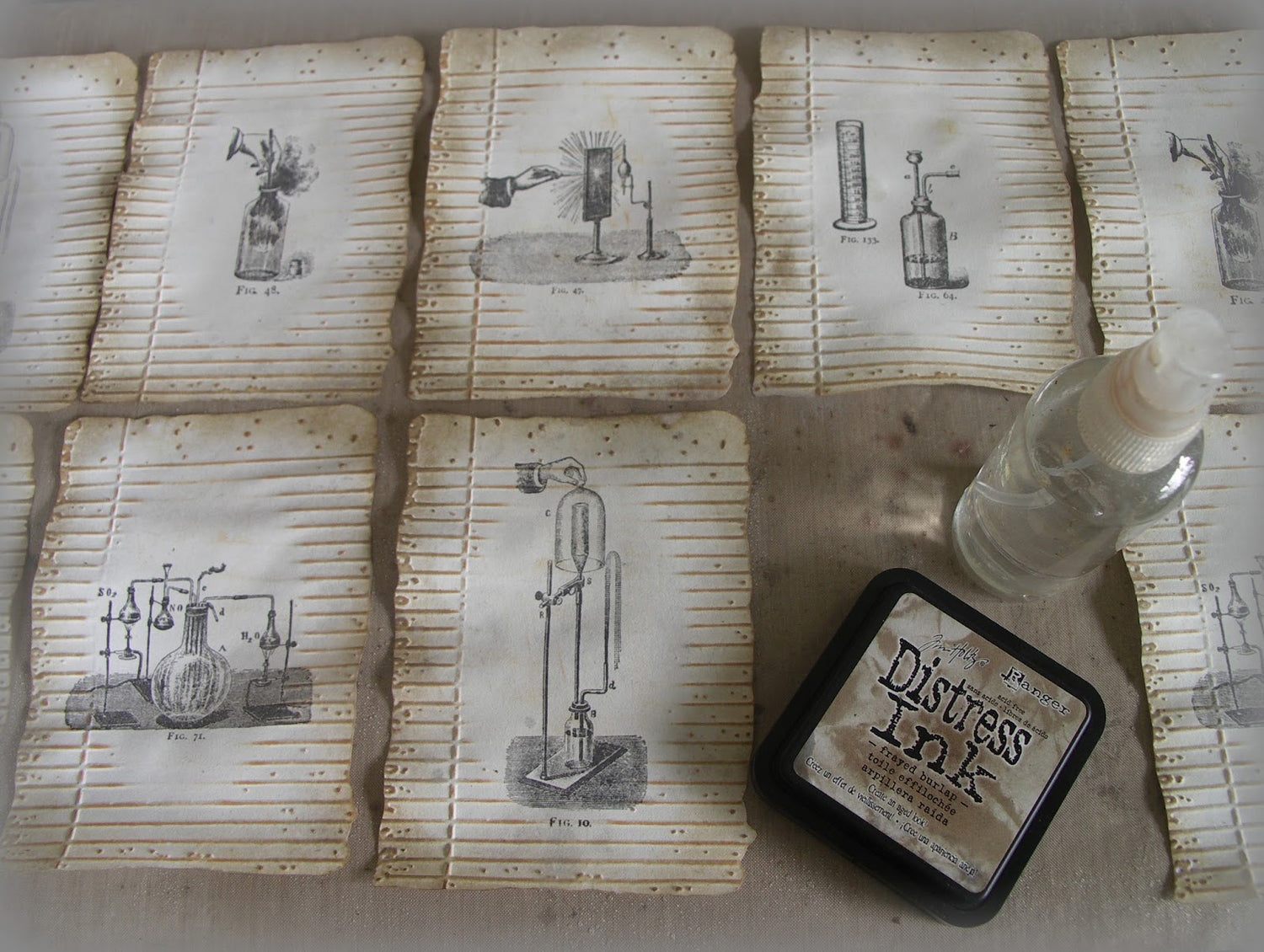 Tim Holtz Distress Oxide Frayed Burlap / Cojin de Tinta Efecto Oxidado Gris Tintas Ranger