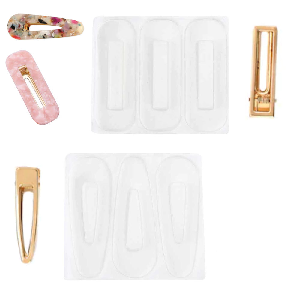 Barrette Silicone Mold Kit / Molde de Broches para el Pelo Resina Epóxica y Accesorios American Crafts