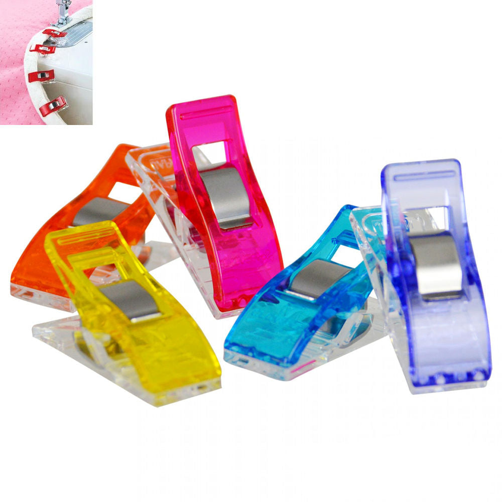 10 Sujetadores Clips Colores para Tela Coser Pinzas Clover Hobbees