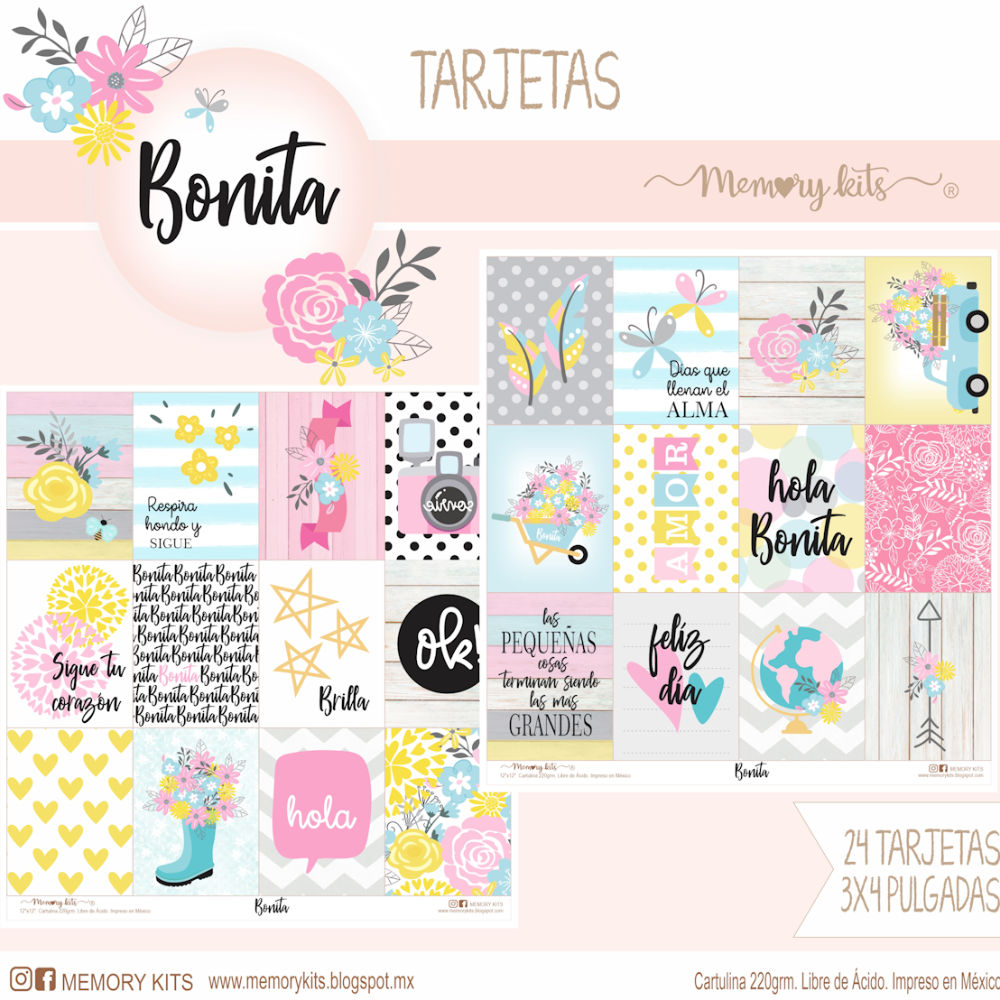 Kit de Papel Cartulina Bonita Descontinuado Memory Kits